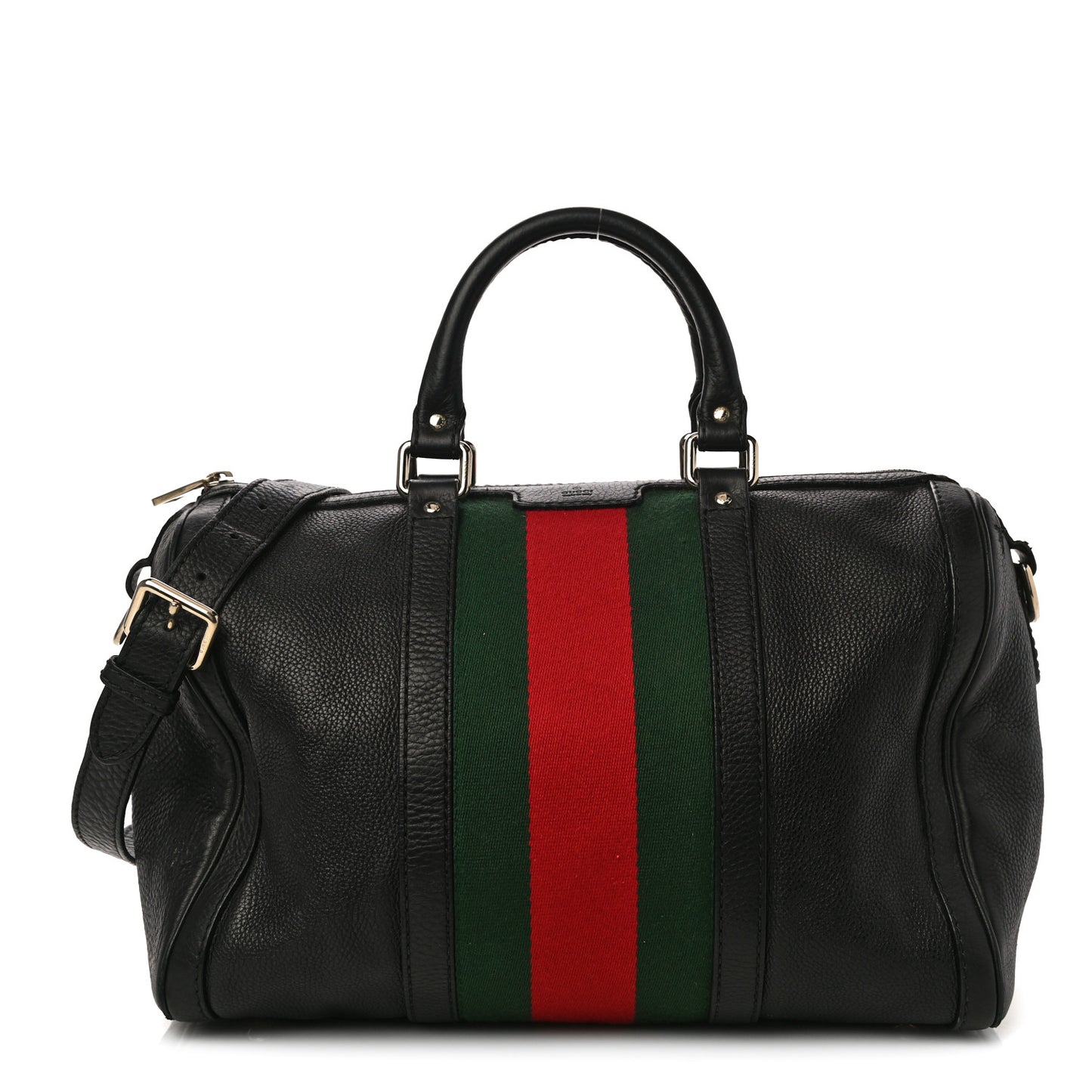 Calfskin Vintage Web Medium Boston Black
