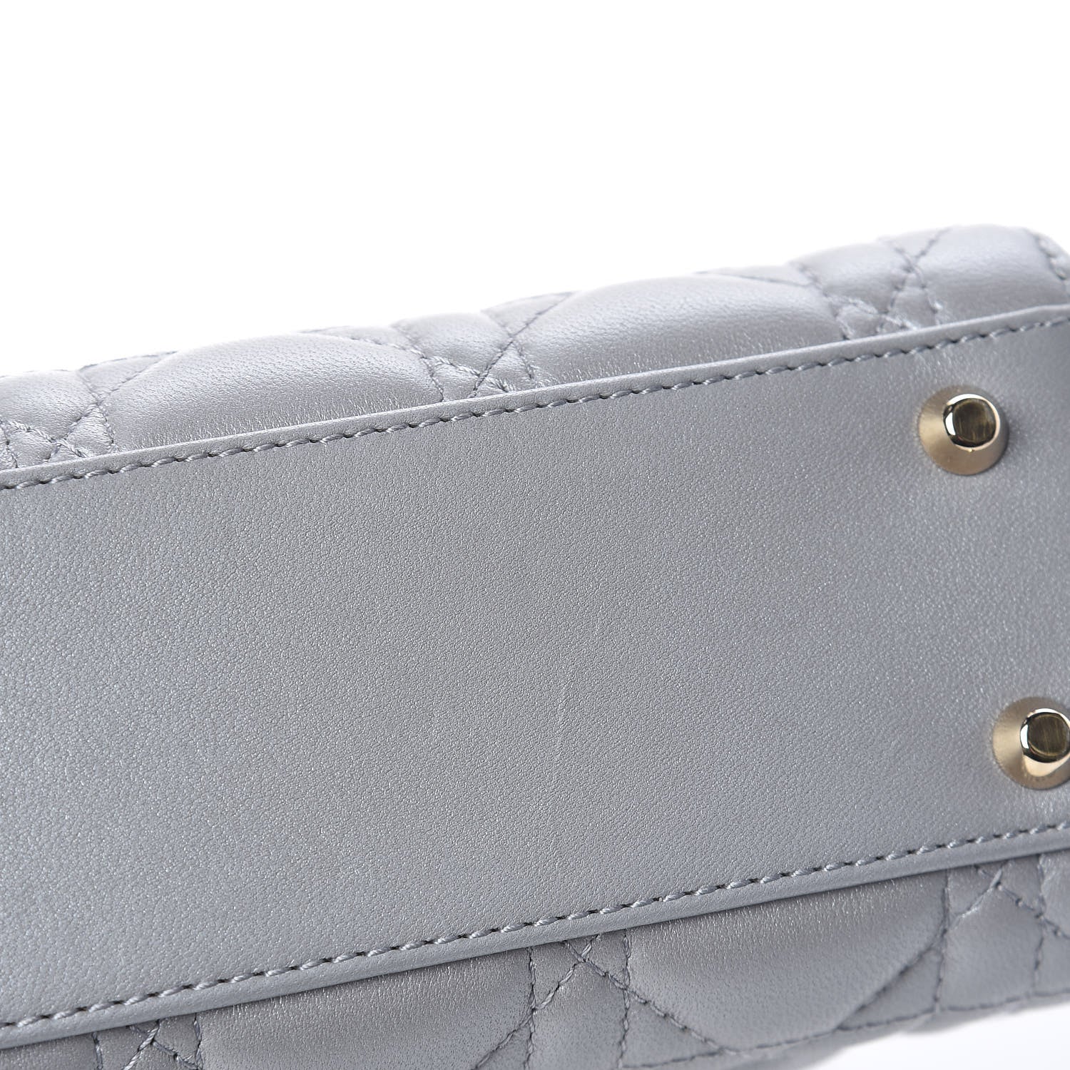 Christian Dior Metallic Lambskin Cannage Mini Lady Dior Grey 15 of 19