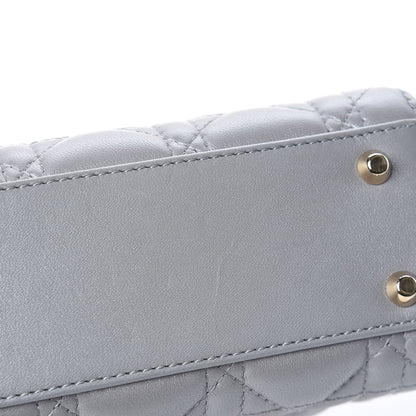 Christian Dior Metallic Lambskin Cannage Mini Lady Dior Grey 15 of 19