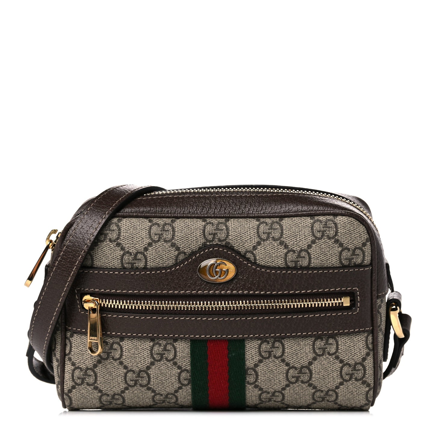 GG Supreme Monogram Web Mini Ophidia Shoulder Bag Brown