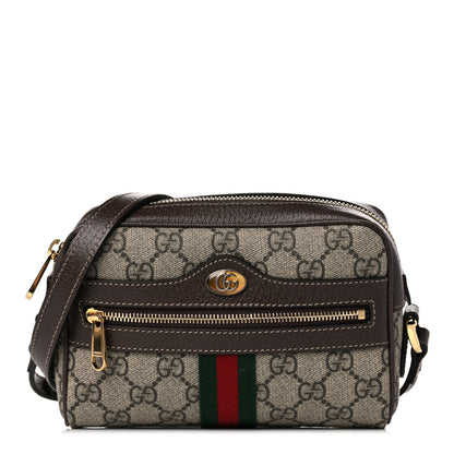 Gucci GG Supreme Monogram Web Mini Ophidia Shoulder Bag Brown 1 of 9