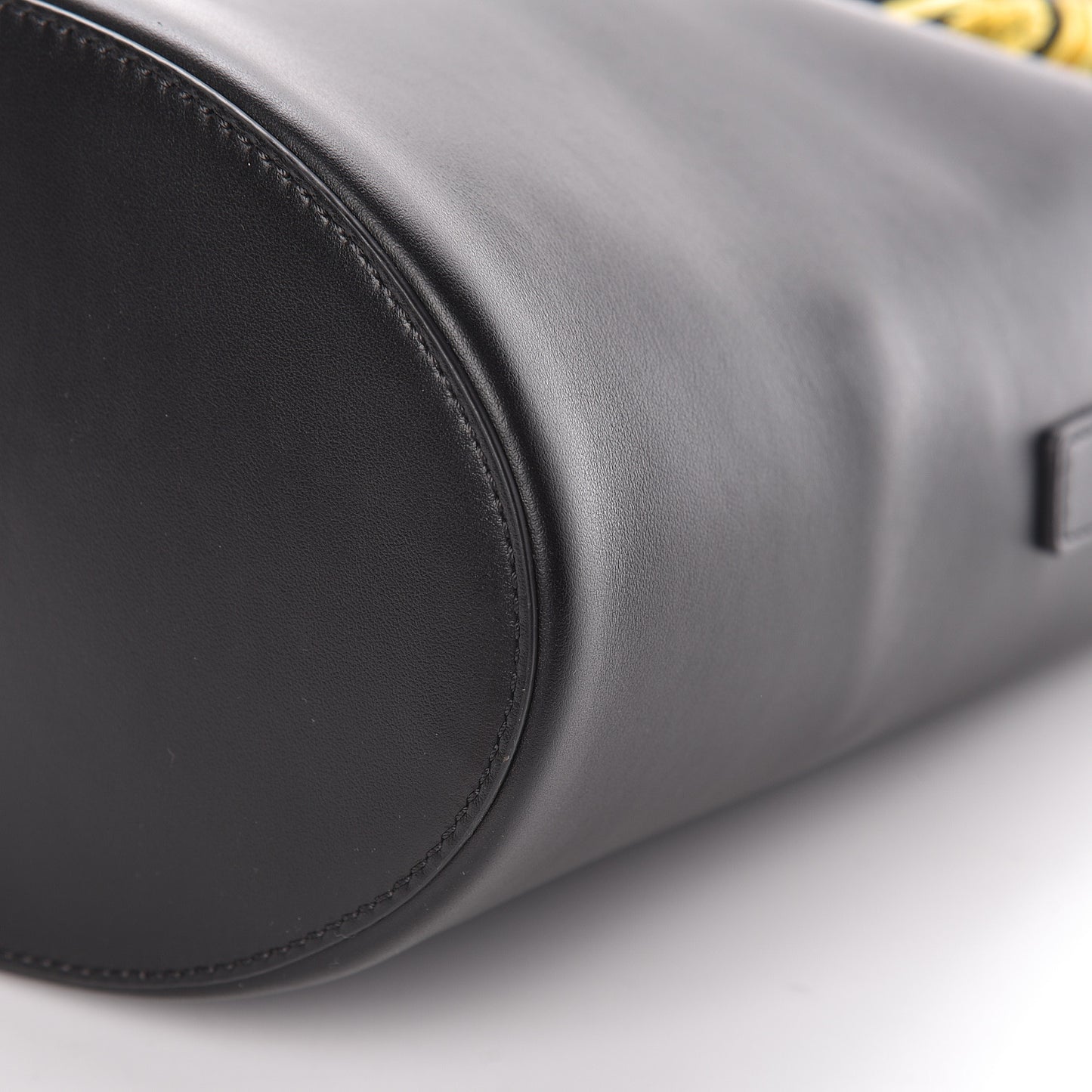 Calfskin Barocco Scarf Bucket Bag Black