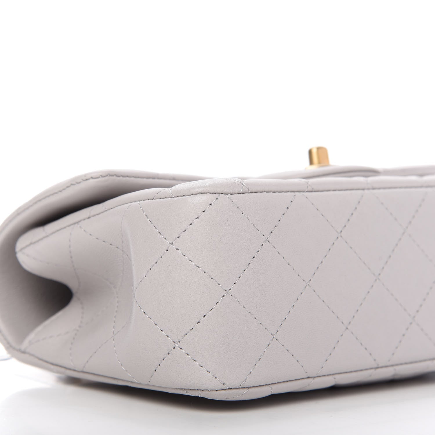 Chanel Lambskin Quilted Mini Top Handle Rectangular Flap Grey 6 of 11