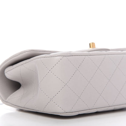 Chanel Lambskin Quilted Mini Top Handle Rectangular Flap Grey 6 of 11