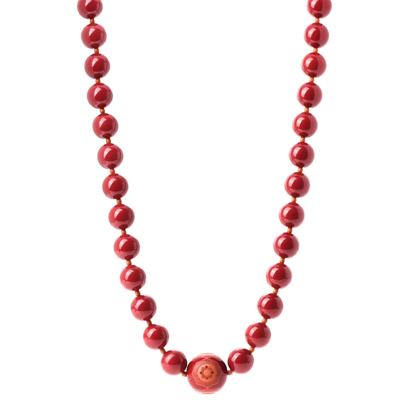 Resin Paloma Picasso Zellige Bead Necklace Red