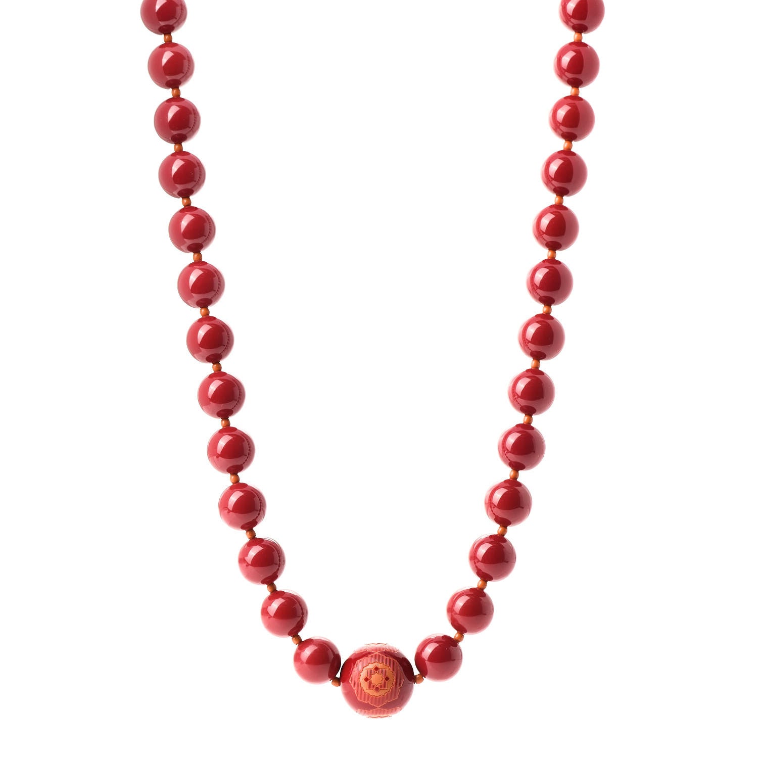 Tiffany Resin Paloma Picasso Zellige Bead Necklace Red 1 of 7