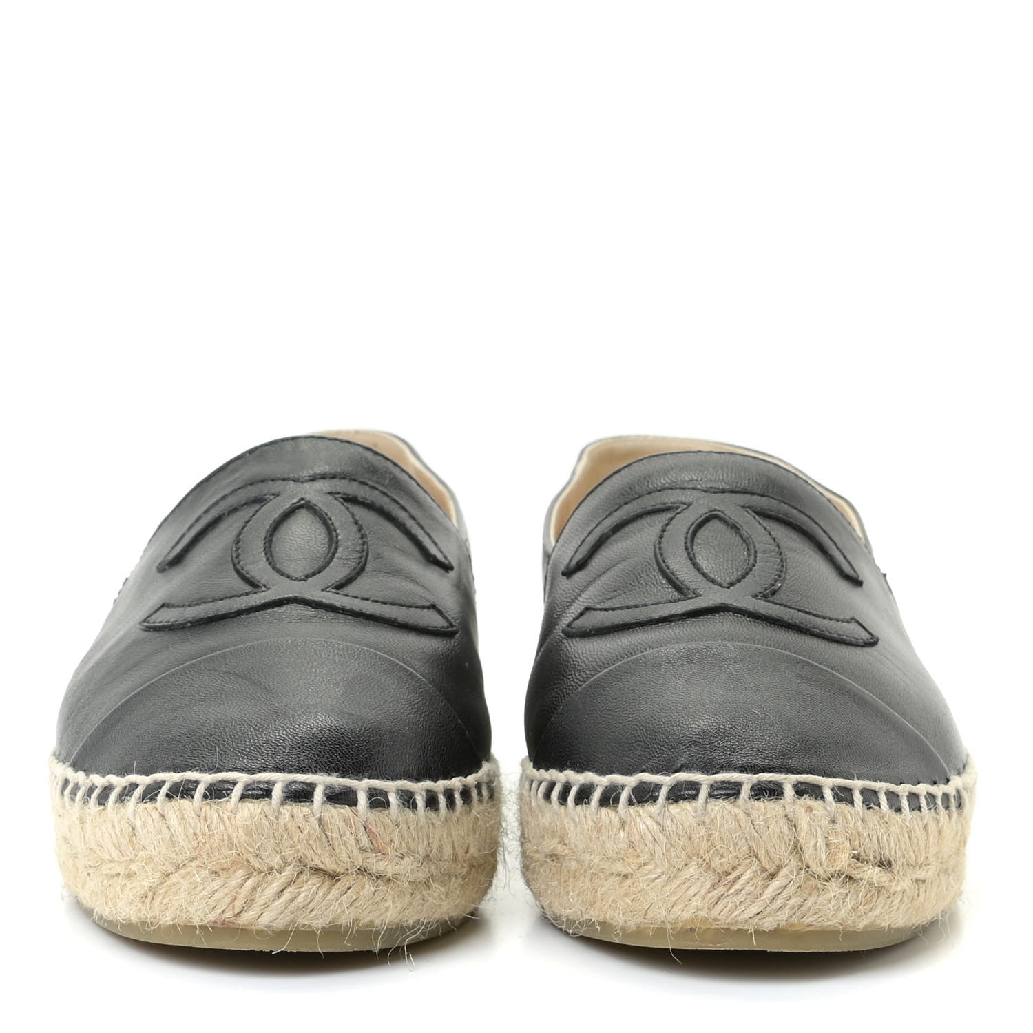 Chanel Lambskin CC Espadrilles 36 Black 9 of 24
