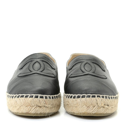 Chanel Lambskin CC Espadrilles 36 Black 9 of 24