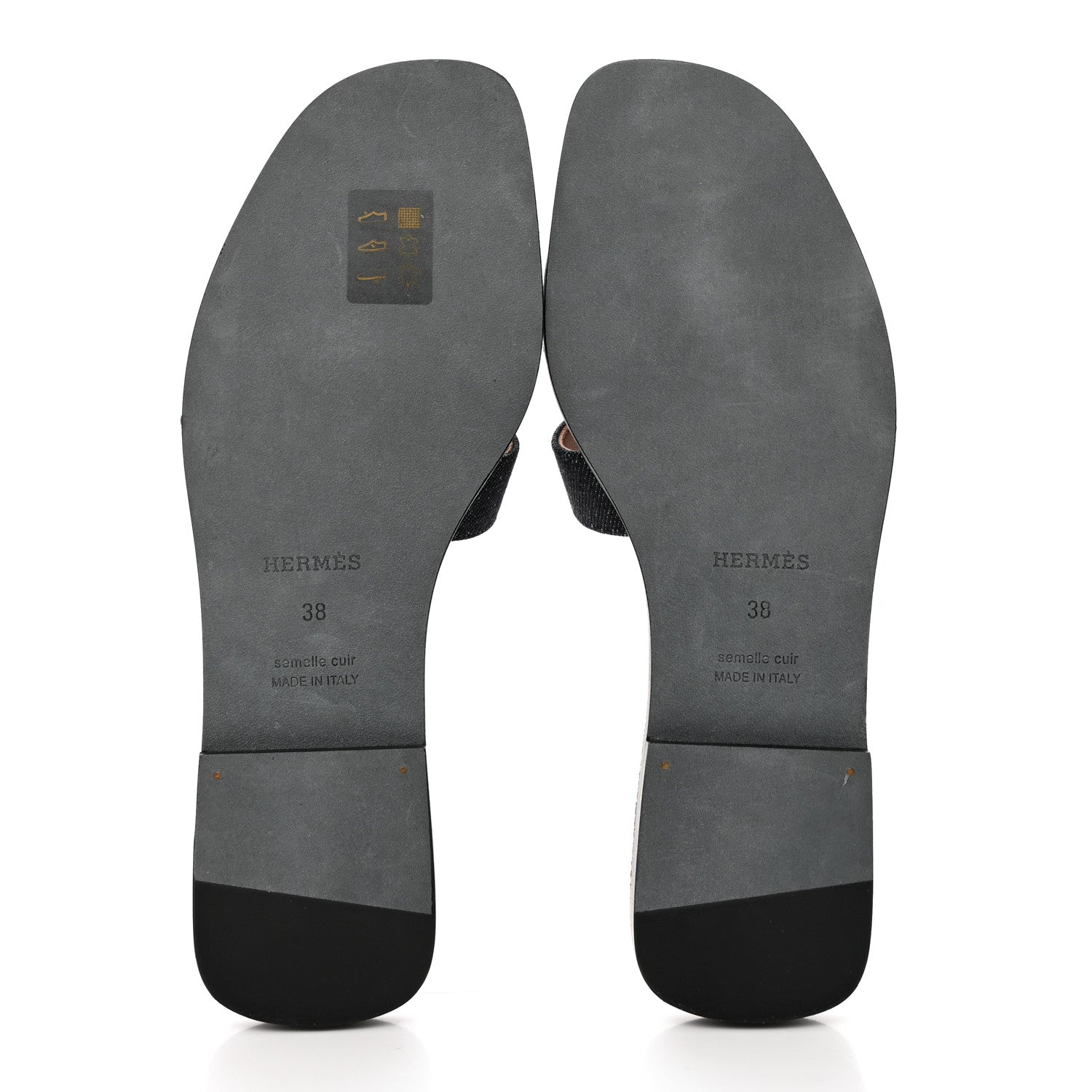 Hermes Denim Canvas Oran Sandals 38 Bleu Brut 5 of 9