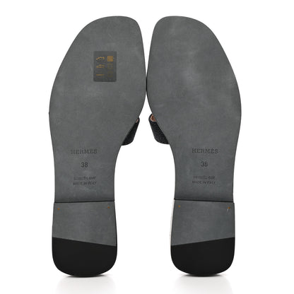 Hermes Denim Canvas Oran Sandals 38 Bleu Brut 5 of 9
