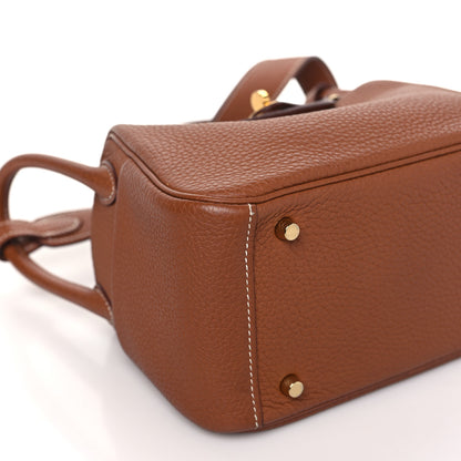 Hermes Taurillon Clemence Mini Lindy 20 Gold 8 of 9