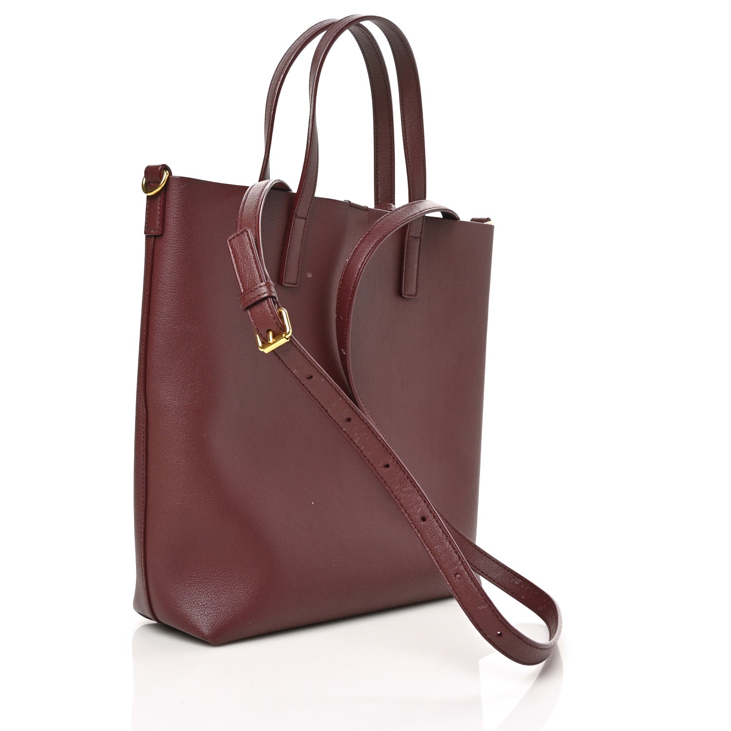 Saint Laurent Calfskin Toy Shopping Tote Dark Red 3 of 8