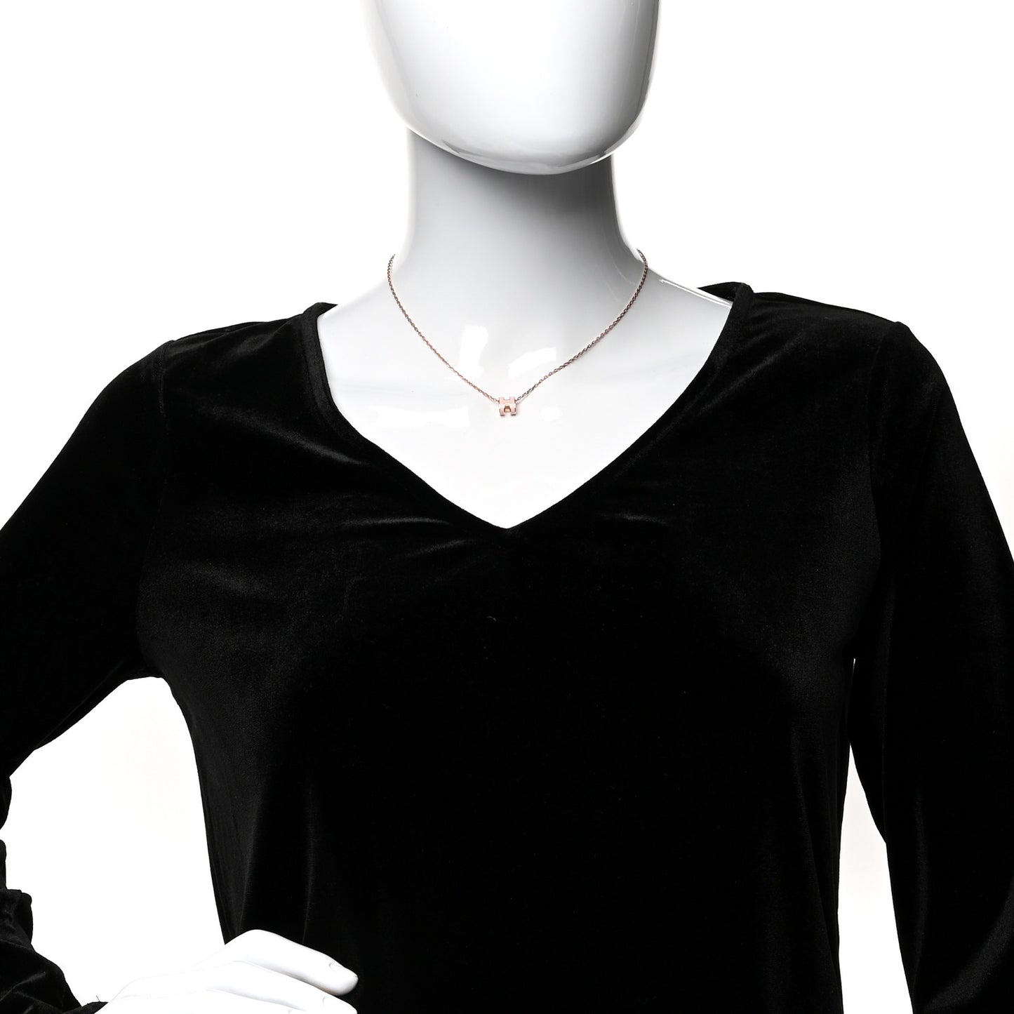 Lacquered Rose Gold Mini Pop H Pendant Necklace Rose Dragee