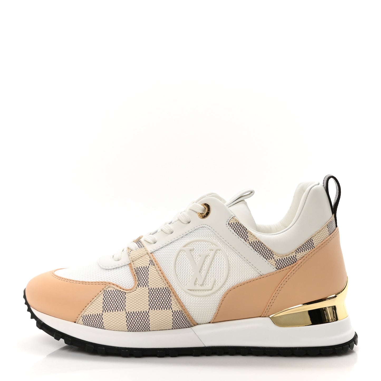 Calfskin Damier Azur Run Away Sneakers 37 White