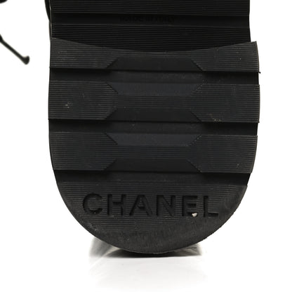 Chanel Shiny Calfskin Quilted Lace Up Combat Boots 35.5 Black 8 of 14