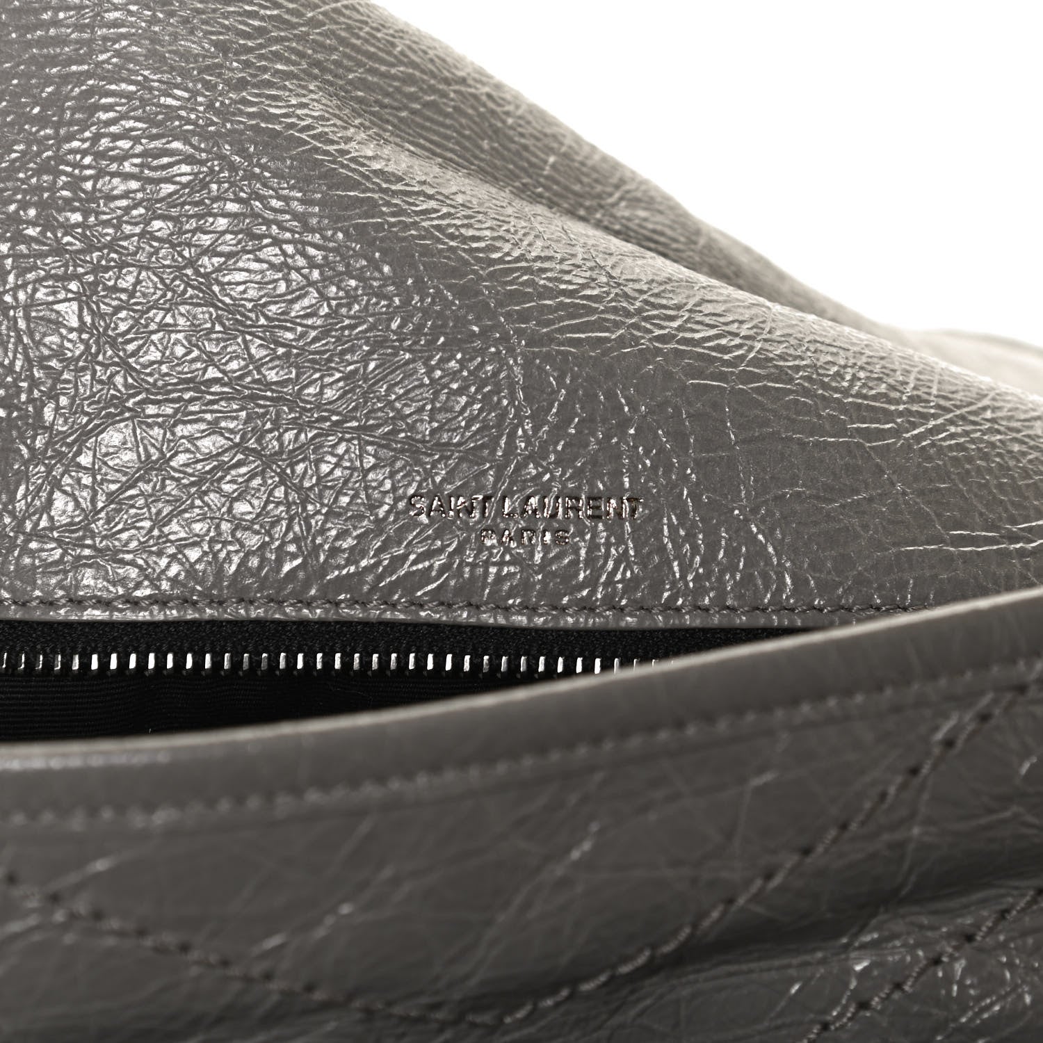 Saint Laurent Crinkled Calfskin Matelasse Monogram Medium Niki Chain Satchel Fog 7 of 10