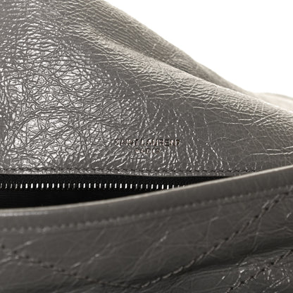Saint Laurent Crinkled Calfskin Matelasse Monogram Medium Niki Chain Satchel Fog 7 of 10
