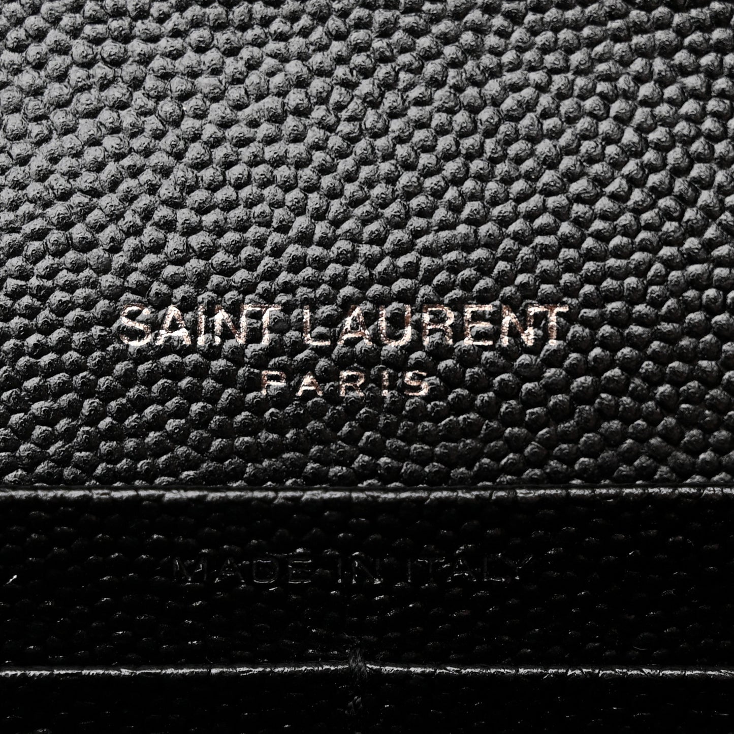 Grain De Poudre Matelasse Chevron Monogram Monochrome Chain Wallet Black