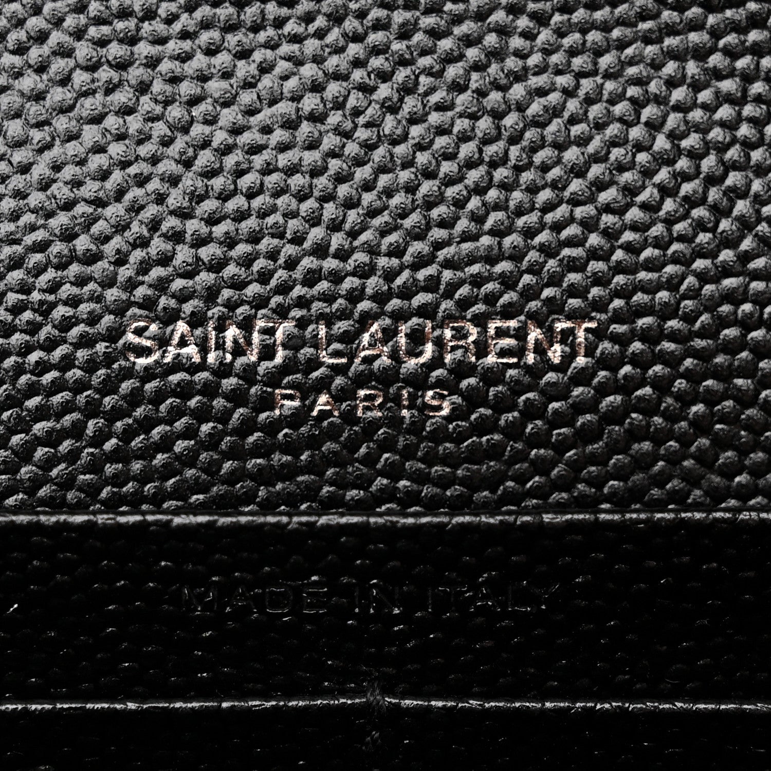 Saint Laurent Grain De Poudre Matelasse Chevron Monogram Monochrome Chain Wallet Black 6 of 11