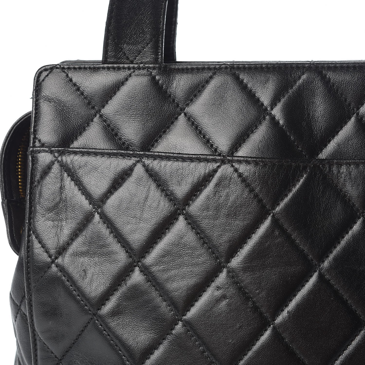 Chanel Lambskin Quilted CC Shopping Tote Black 9 of 16