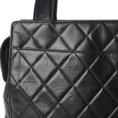Chanel Lambskin Quilted CC Shopping Tote Black 9 of 16