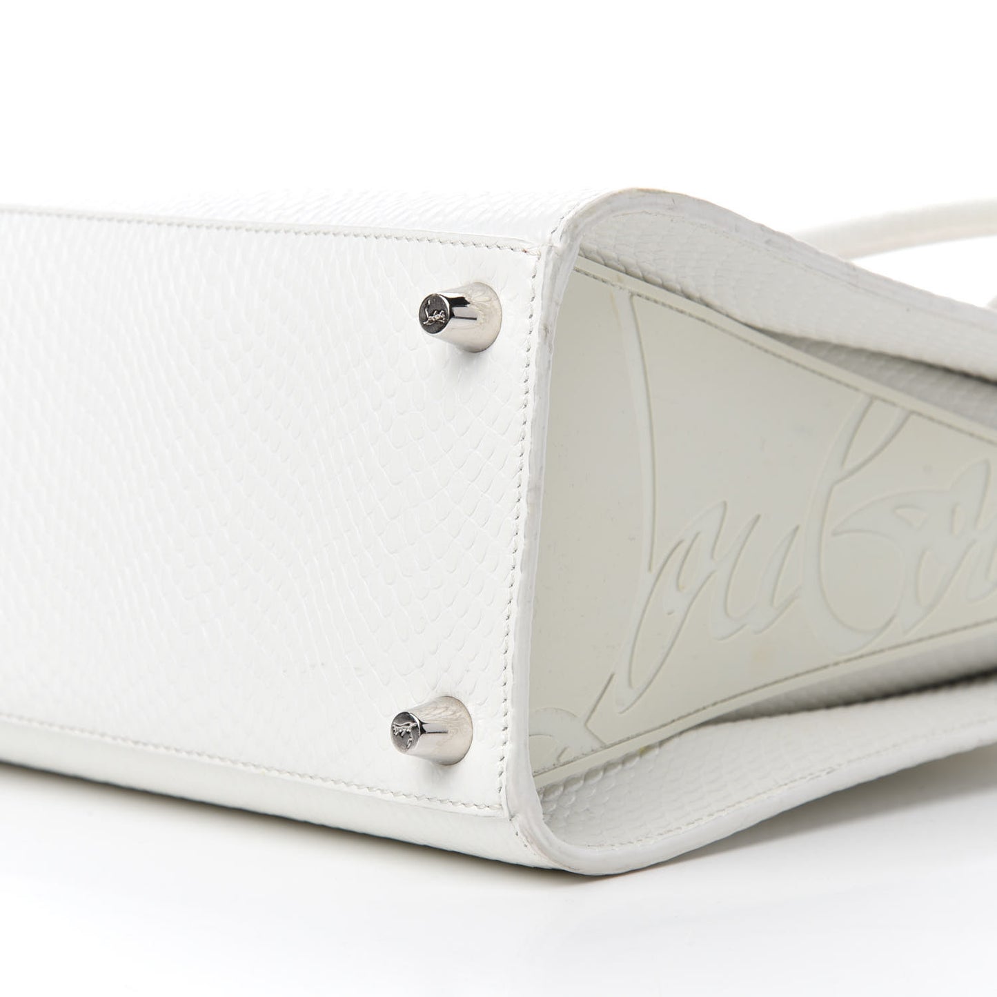 Calfskin Lizard Embossed Medium Paloma White