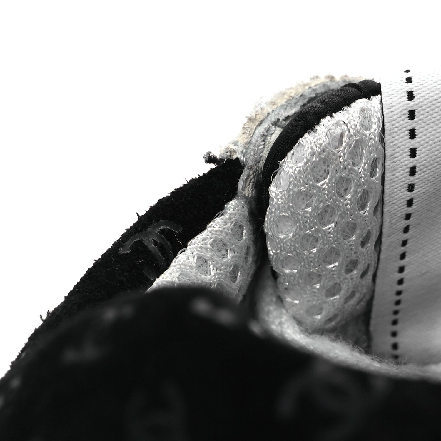 Chanel Suede Calfskin Printed CC Sneakers 36 White Black 12 of 13