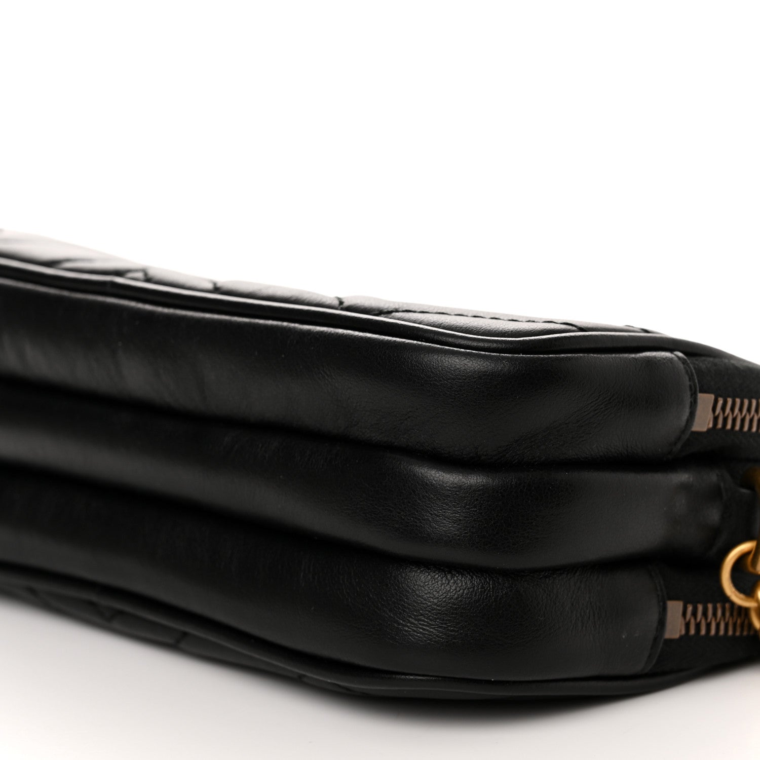 Gucci Calfskin Matelasse Mini GG Marmont Chain Crossbody Bag Black 12 of 16