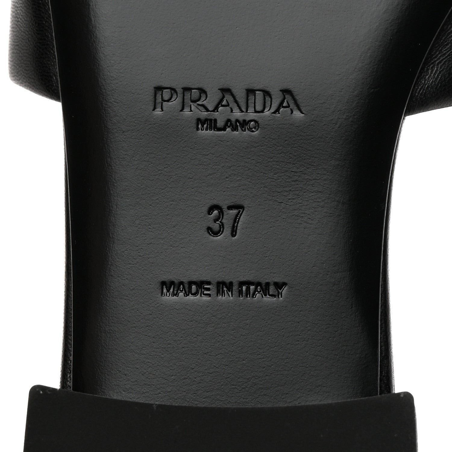Prada Nappa Logo Quilted 10mm Slide Sandals 37 Black 7 of 7