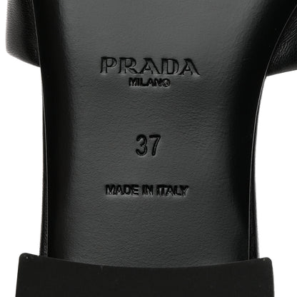 Prada Nappa Logo Quilted 10mm Slide Sandals 37 Black 7 of 7