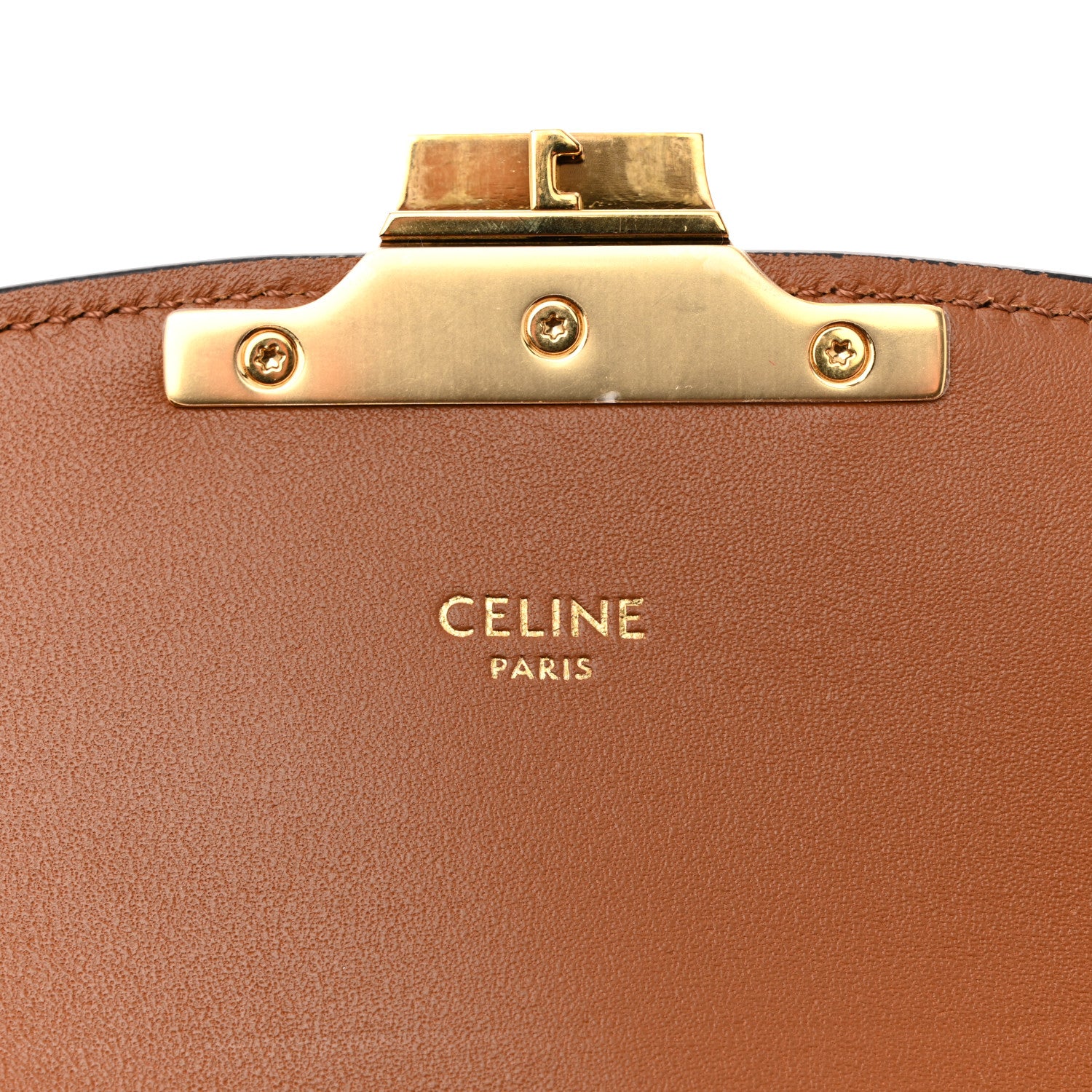 Celine Calfskin Triomphe Canvas Teen Triomphe Bag Tan 6 of 13