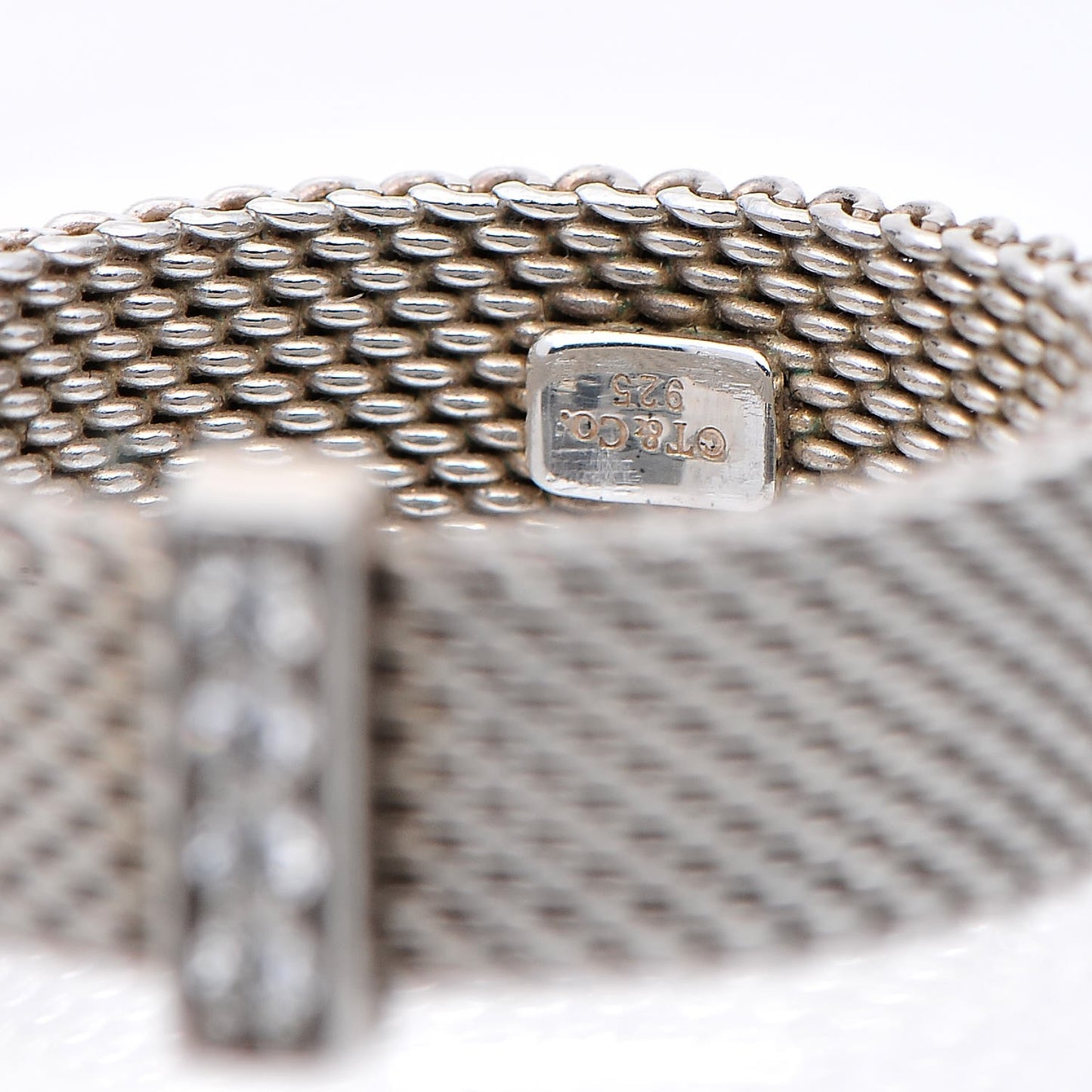 Sterling Silver Diamond Mesh Somerset Ring 57 8