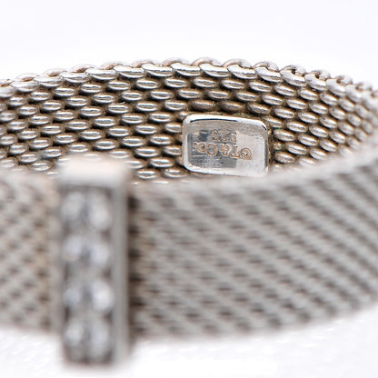 Tiffany Sterling Silver Diamond Mesh Somerset Ring 57 8 5 of 6