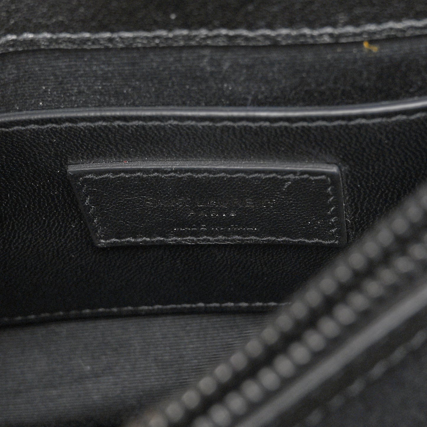 Sheepskin Matelasse Chevron Monogram Monochrome Medium College Bag Black