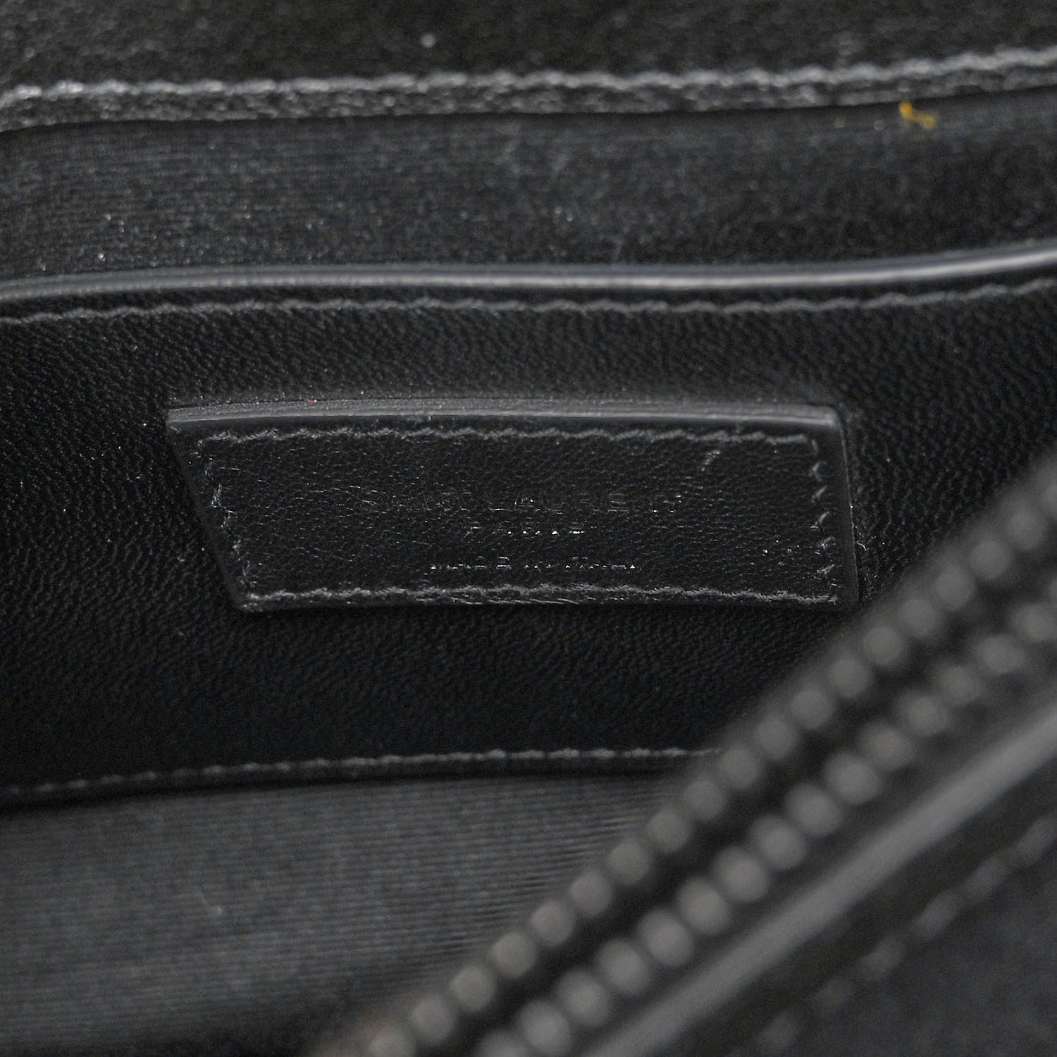Saint Laurent Sheepskin Matelasse Chevron Monogram Monochrome Medium College Bag Black 6 of 11