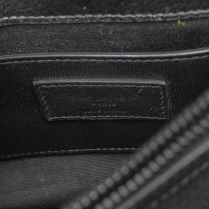 Saint Laurent Sheepskin Matelasse Chevron Monogram Monochrome Medium College Bag Black 6 of 11