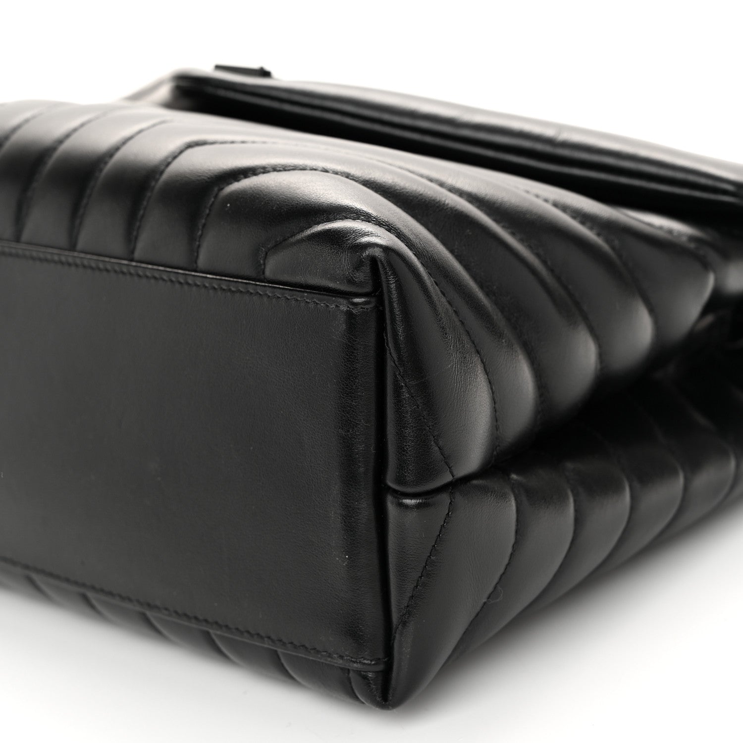 Saint Laurent Calfskin Y Quilted Monogram Monochrome Medium Loulou Chain Satchel Black 10 of 10