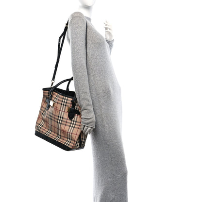 Burberry Haymarket Check Medium Golderton Tote Black 2 of 9