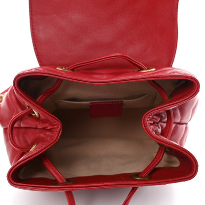 Gucci Calfskin Matelasse GG Marmont Flap Backpack Hibiscus Red 4 of 5