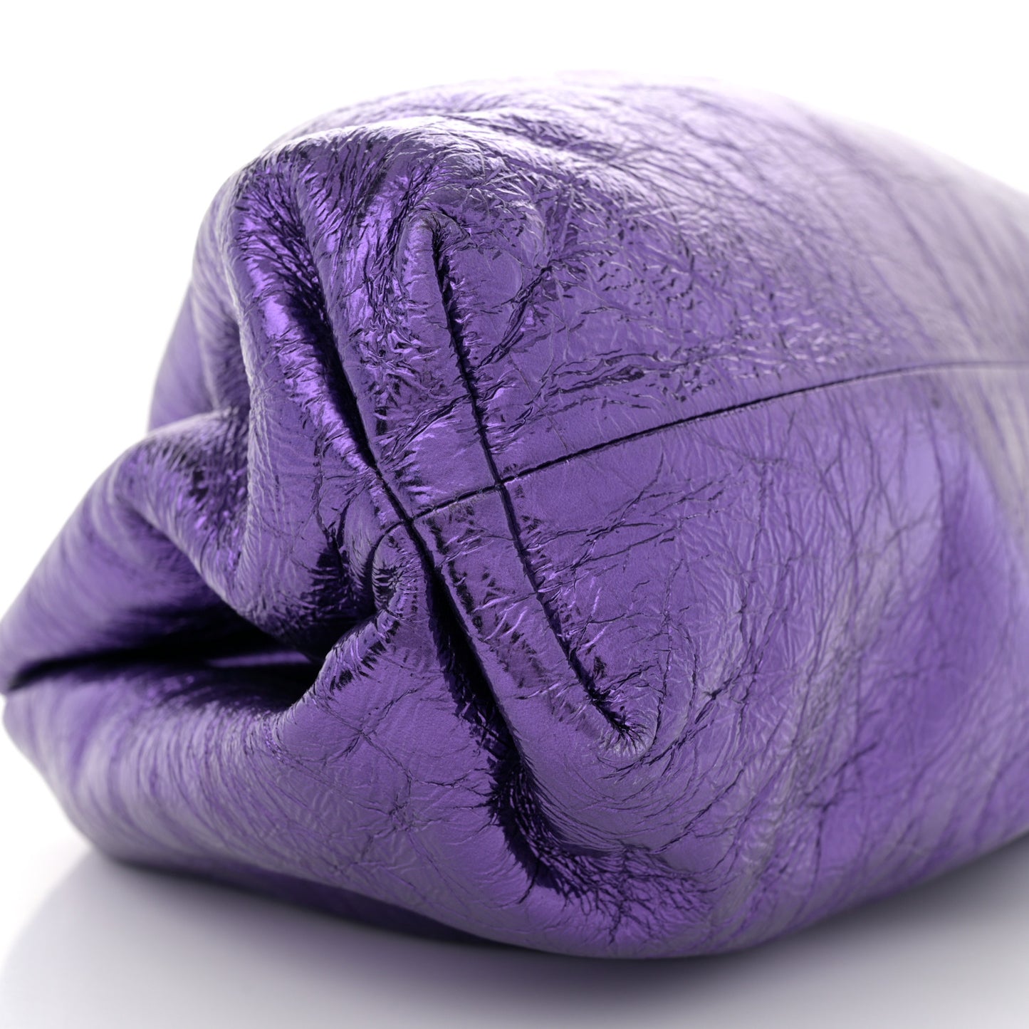 Metallic Crinkled Lambskin The Pouch Viola