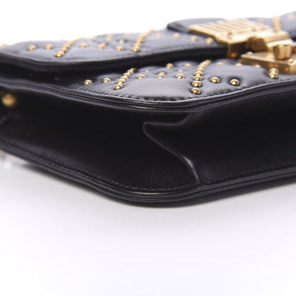 Christian Dior Lambskin Cannage Studded Small Dioraddict Flap Bag Black 8 of 13