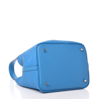 Hermes Taurillon Clemence Picotin Lock 22 MM Bleu Frida 4 of 9