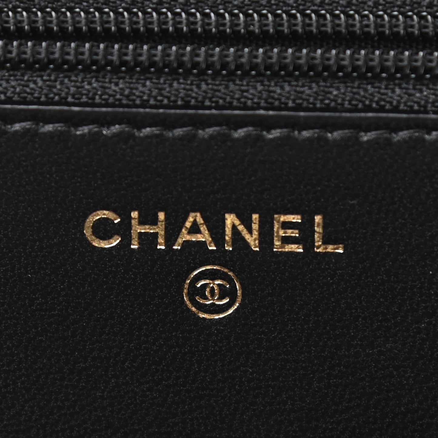 Lambskin Quilted Trendy CC Wallet On Chain WOC Black