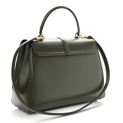 Celine Satinated Calfskin Medium 16 Top Handle Bag Khaki 3 of 17