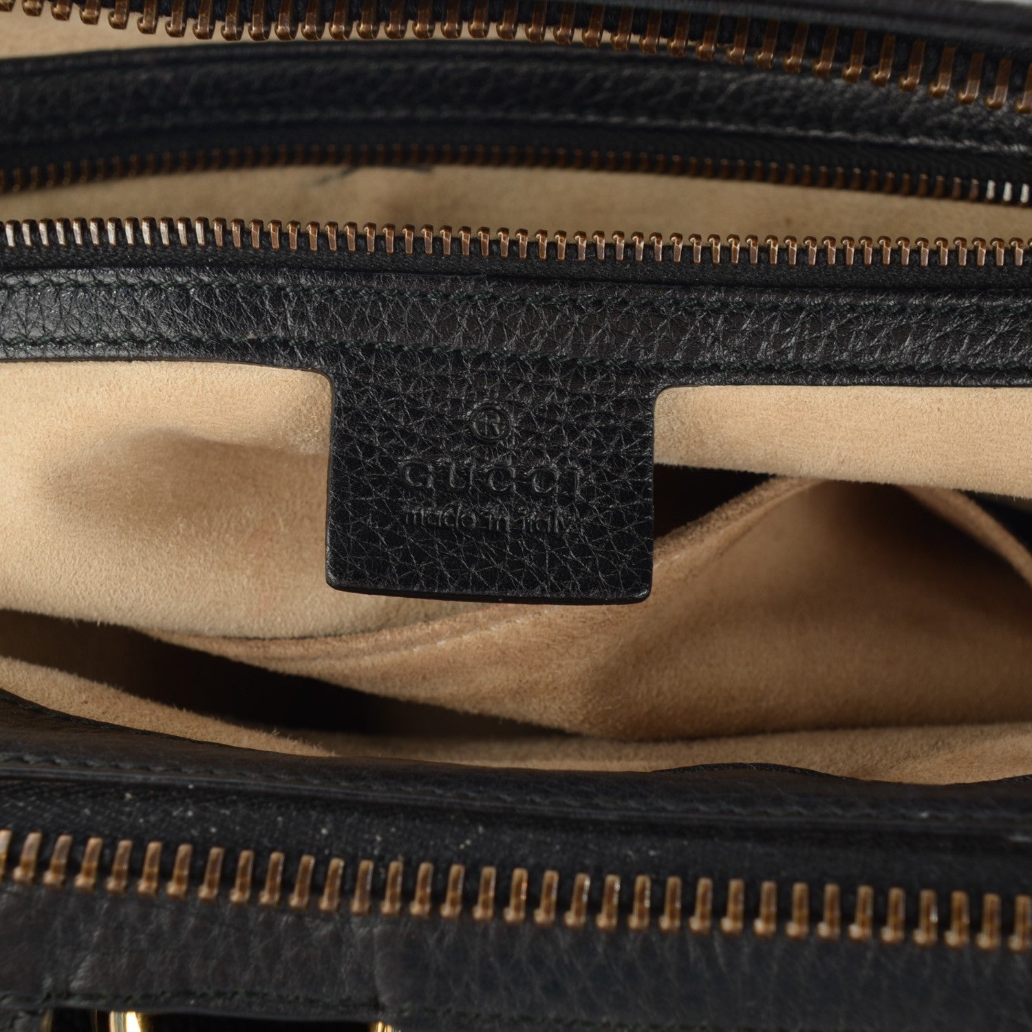 Gucci Pebbled Calfskin Medium 1973 Top Handle Satchel Black 6 of 7