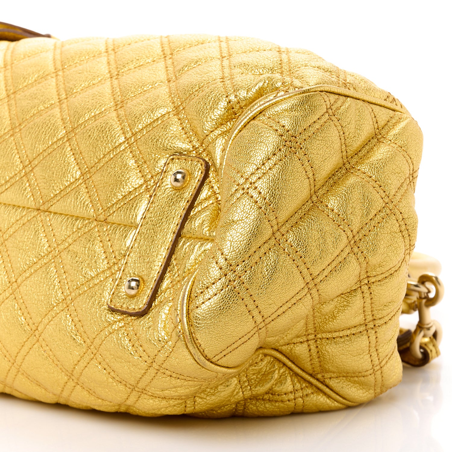 Marc Jacobs Metallic Calfskin Quilted Stam Gold 10 of 11