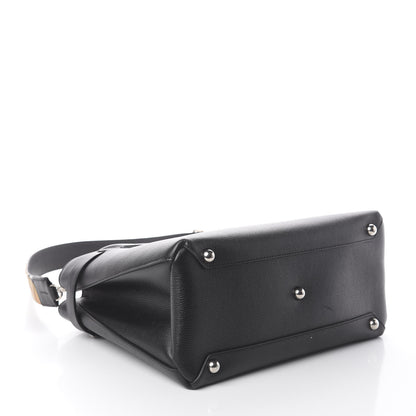 Burberry Derby Calfskin House Check Medium Banner Tote Black 3 of 9