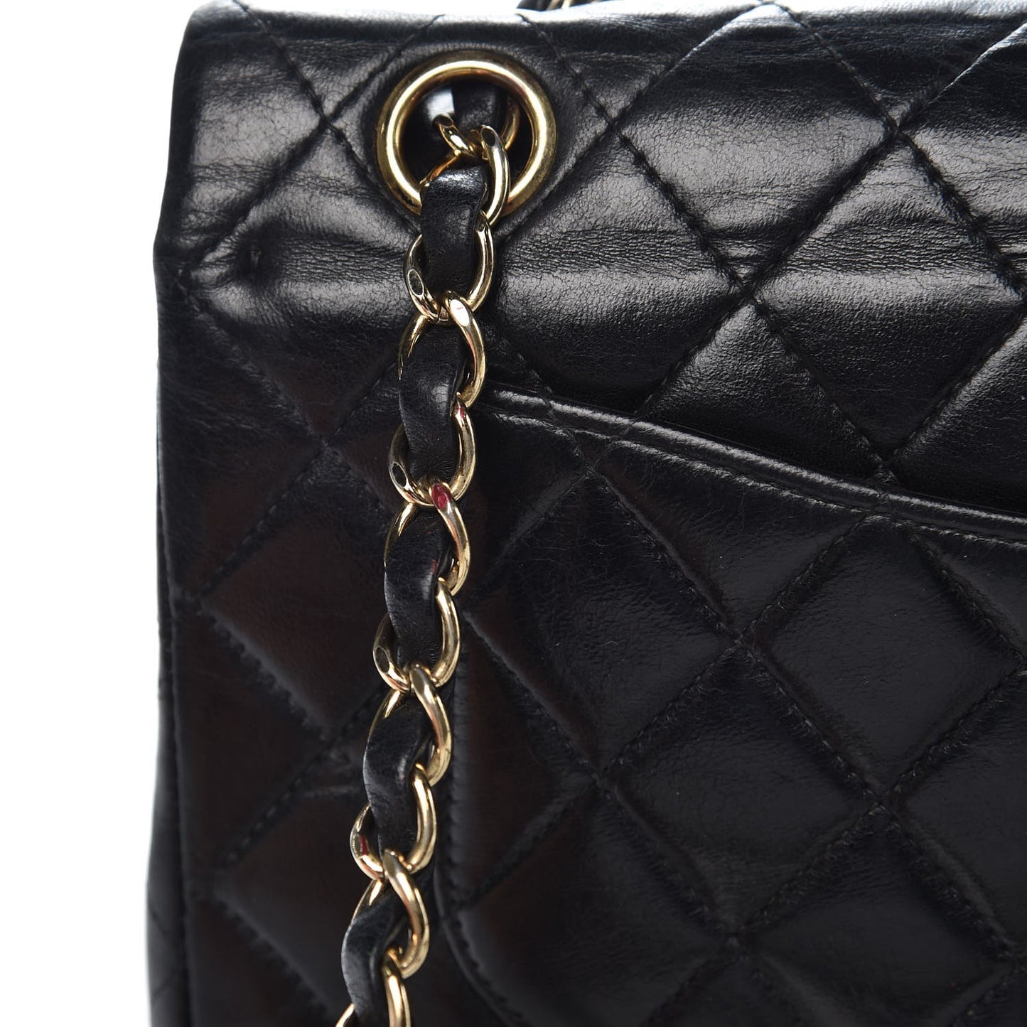 Lambskin Quilted Small Double Flap Black