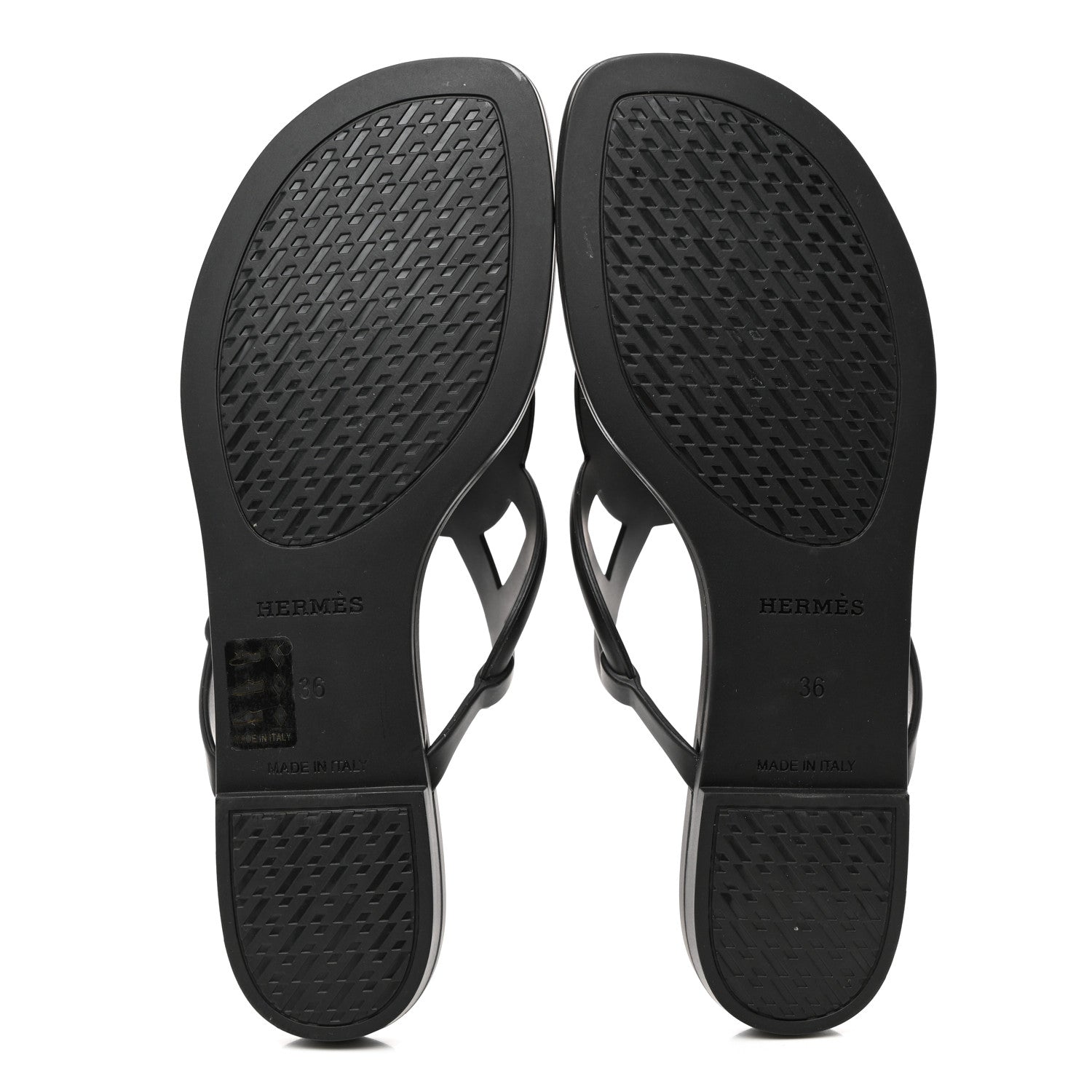 Hermes Rubber Womens Egerie Sandals 36 Black 5 of 9