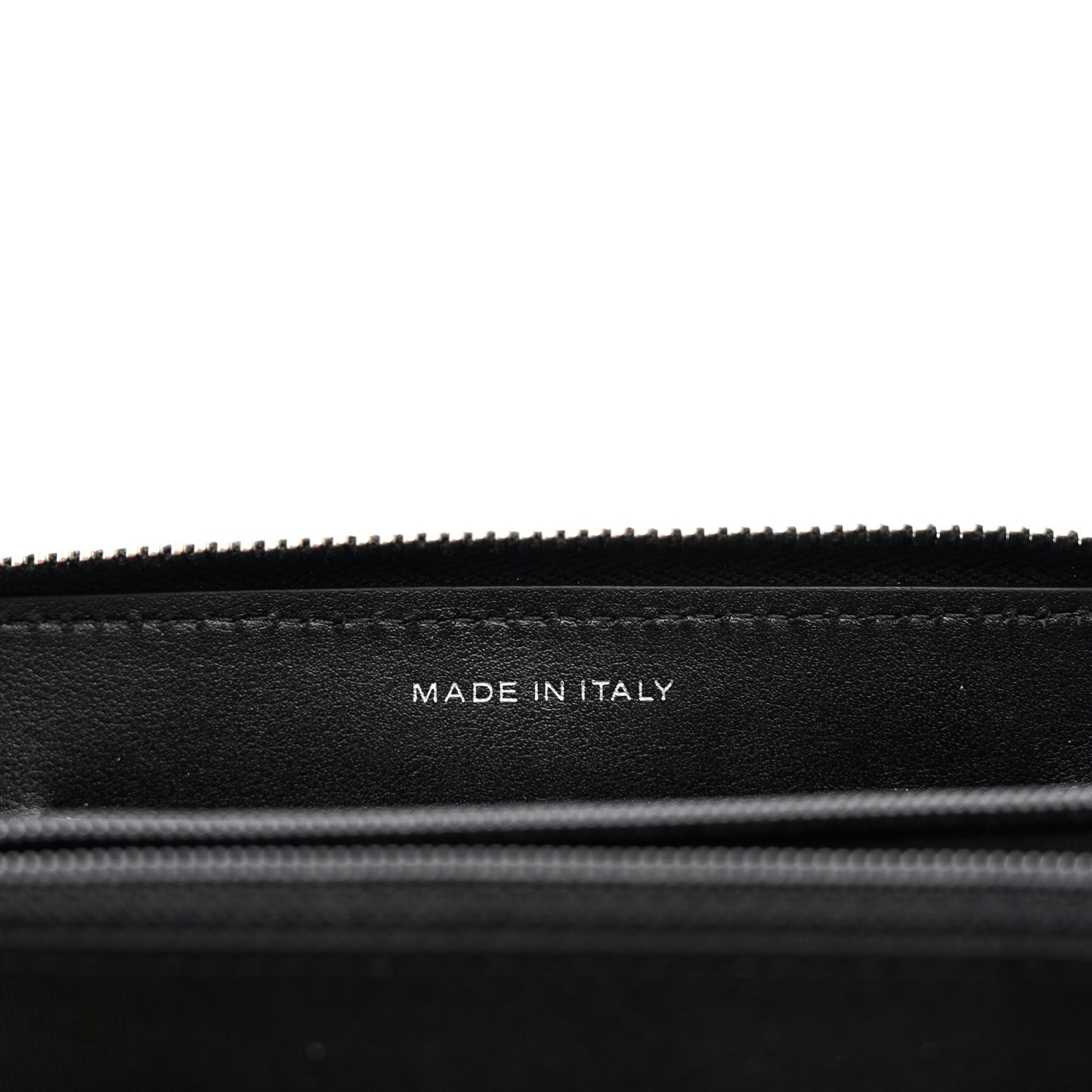 Goatskin Camellia Embossed Medium Zip Around Wallet Black